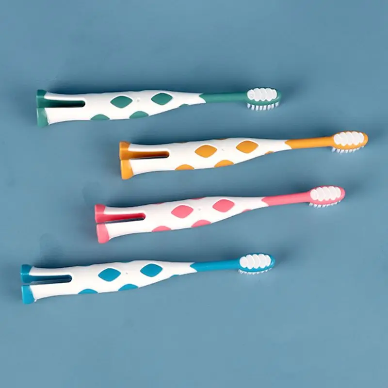 

W3JF 4 Pcs Cute Cartoon Baby Teeth Care Toothbrush Super Fine Soft Children Toothbrushes