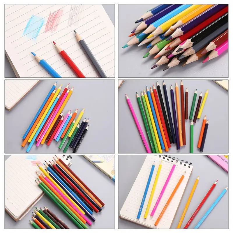 12/24 цветные карандаши из натурального дерева для рисования школы офиса