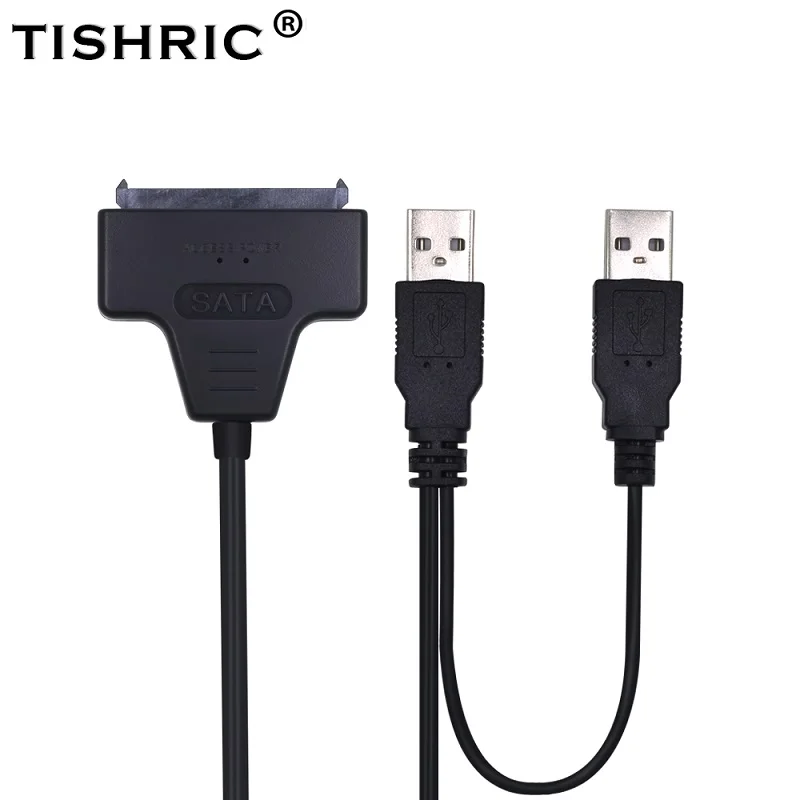 

Кабель-адаптер TISHRIC, преобразователь USB 2,0 в SATA 22Pin, с поддержкой источника питания, твердотельный накопитель 2,5 дюйма