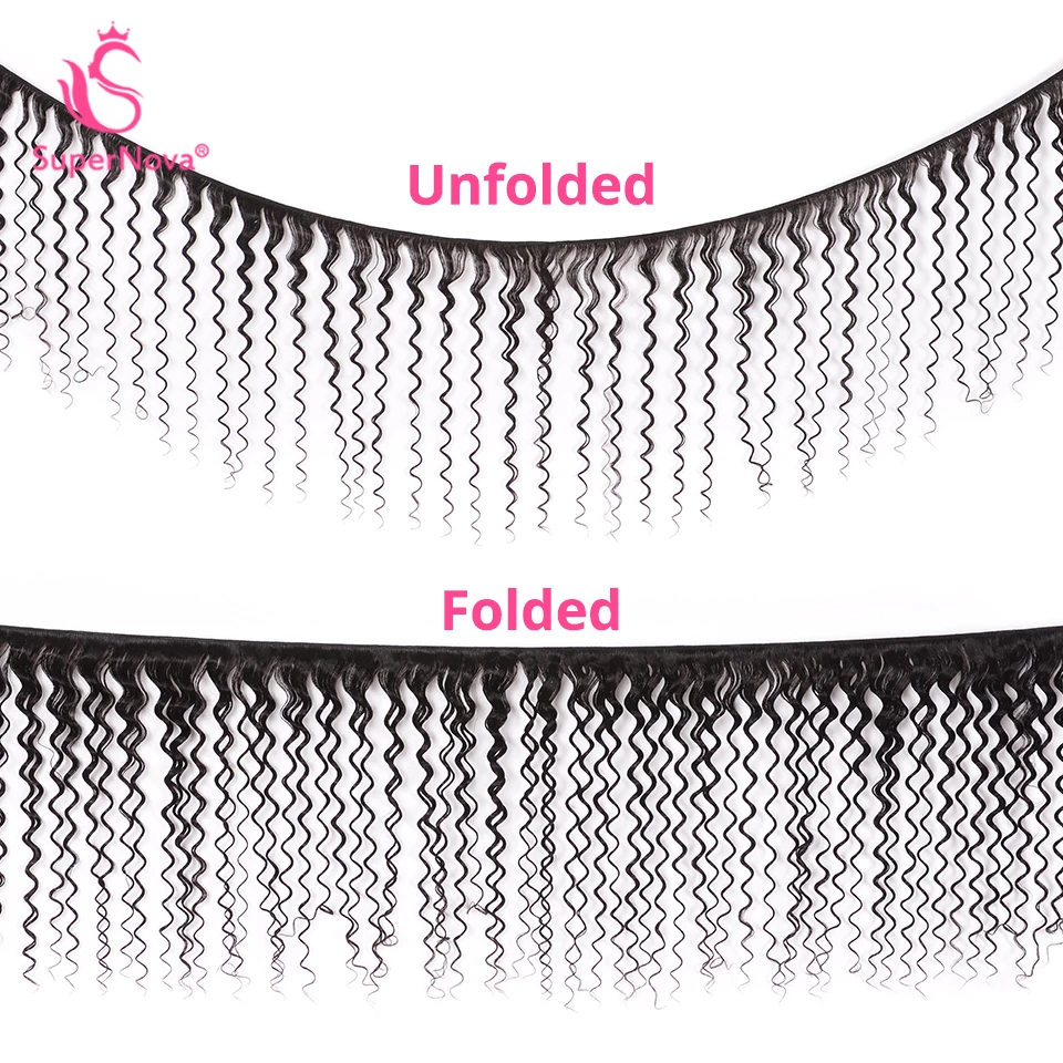 Supernova Ear To Lace Frontal With Bundles Brazilian Deep Wave 3 13*4 Remy Human Hair Extensions | Шиньоны и парики