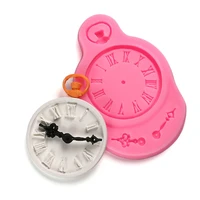 1 piece clock shape silicone mold cake decoration tool fondant polymer clay resin candy mold baking tools for cakes