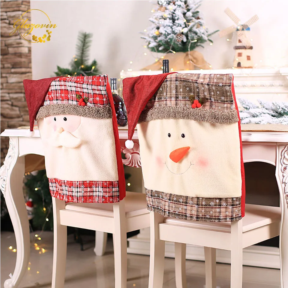 Рождественские украшения для дома Санта Клаус лось снеговик крышка