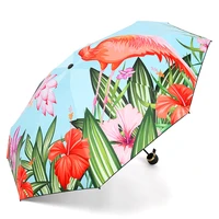 5 folding black coating sunny and rainy umbrella dual use fold umbrella nordic fresh parasol automatic mini umbrella