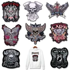 Prajna большая нашивка с черепом в стиле панк, железные байкерские нашивки с крыльями для морального духа, большие нашивки с вышивкой для одежды, куртки, джинсов, аппликации