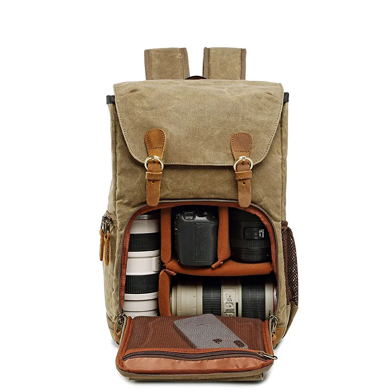 Shoulder Camera Bag Waterproof Canvas Men and Women Camera Shoulder Multifunction  Bag Liner Outdoor SLR Digital Backpack