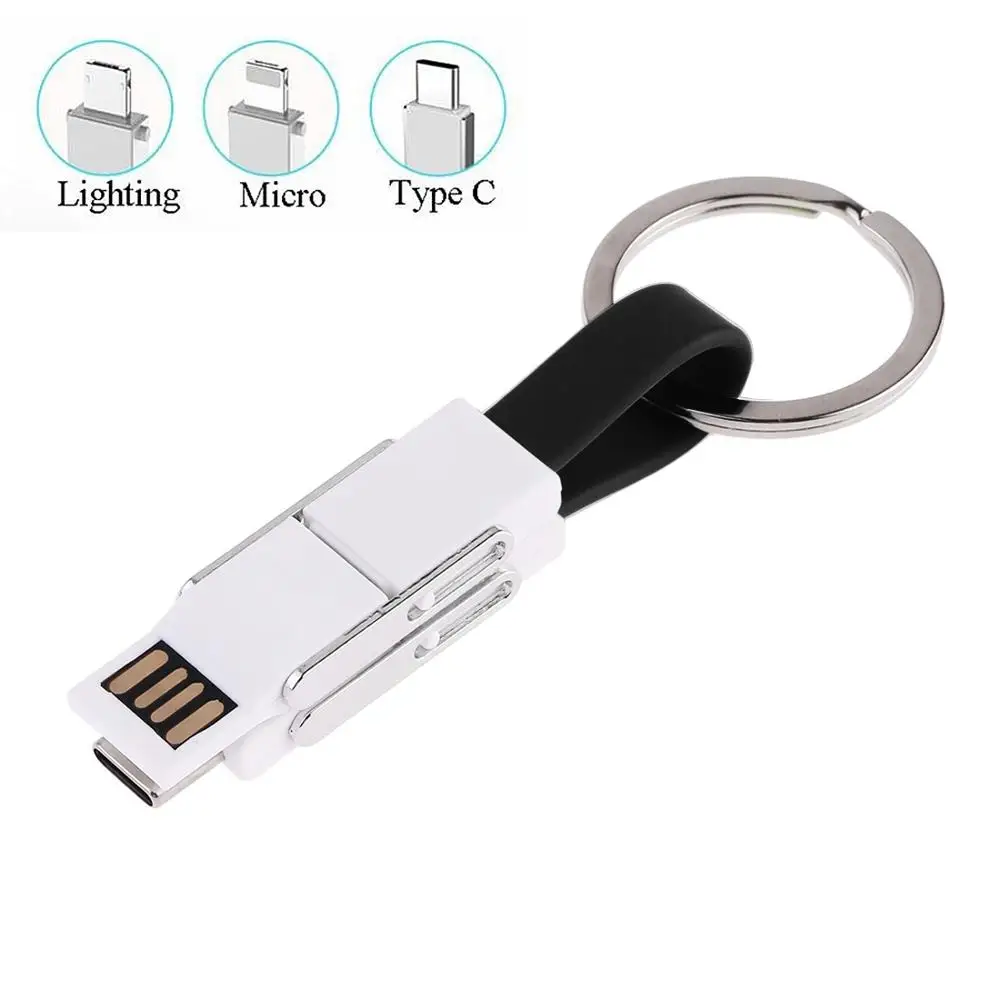 USB кабель для передачи данных/зарядного устройства 4 в 1 к 2 x C / Type + 8Pin Micro Магнитный