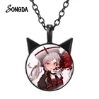 Персонаж Аниме Overlord кошачьими ушками кулон ожерелье Выпуклое стекло винтажного дизайна значка Чокеры унисекс ювелирные друзья подарок для фанатов игры Новогодние товары