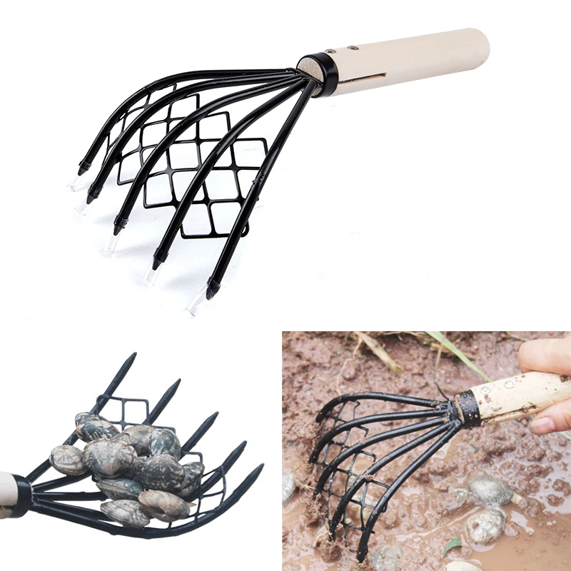 

Catch The Sea With A Rake And A Net For Fish Digging Seafood Conch 5-claw Clams Household Weeding Tools
