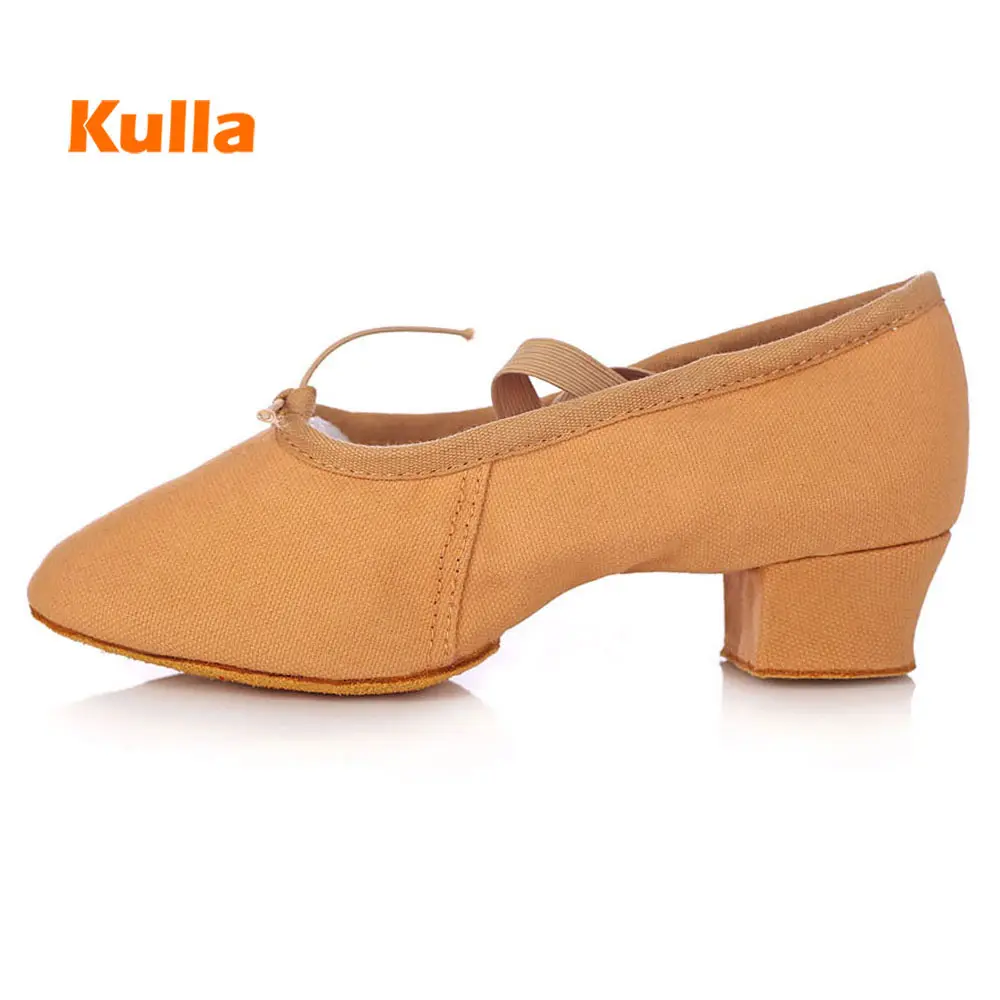 Women Ballet Shoes For Dancing Children's Jazz Latin Dance Shoes Canvas Low Heel Kid's Slippers Ballroom Tango Salsa Shoe Female
