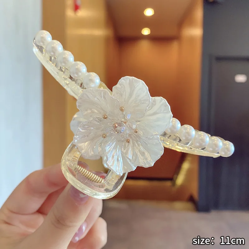 

Summer New Fashion Hair Claw Romantic Gentle Multifunction Practical Headwear Pretty Chic Style Geometric Shape Flower Headdress