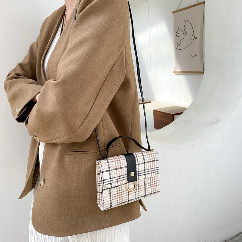 2021 Women's Small Hand Bag Printed Plaid Crossbody Shoulder Female Bag Handbag Women's Leather Shopper Bag Bolsa Fesmallna