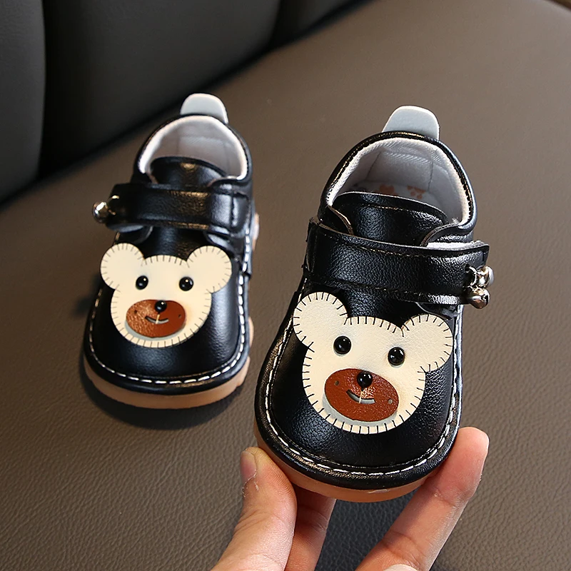 Детская обувь ручной работы из искусственной кожи для девочек цвет белый черный