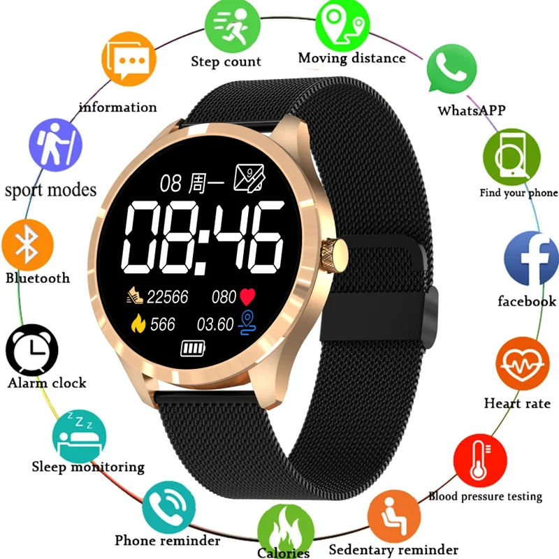 

Women Smart Watch Real-time Weather Forecast Activity Tracker Heart Rate Monitor Sports Ladies Smart Watch Men For Android IOS