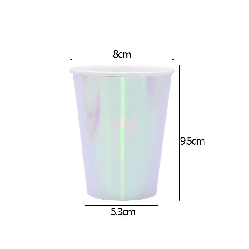 Party Disposable Tableware Laser Paper Cups Plates for Wedding Birthday Baby Shower Festival Banquet Tableware Party Supplies