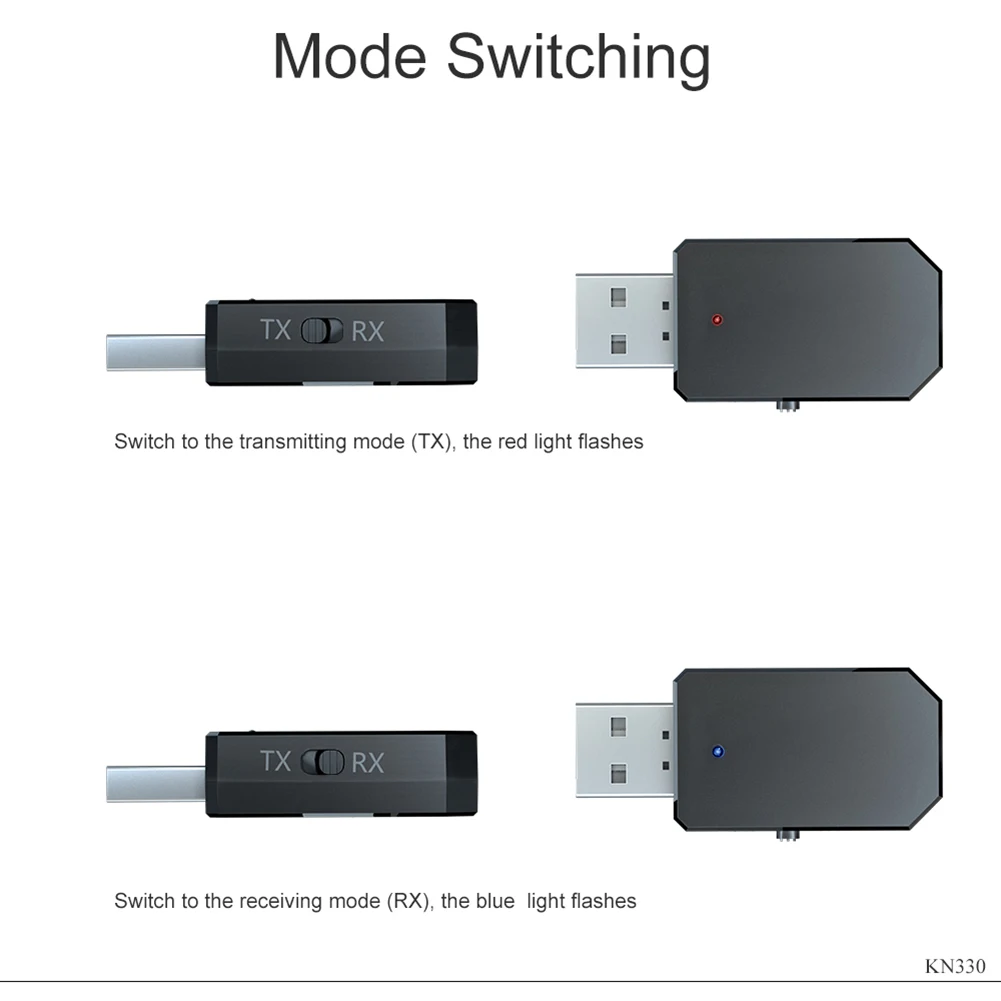 

2 in 1 Bluetooth 5.0 Audio Adapter Transmitter and Receiver w/ Audio Cable for Phones Speakers Headphones In Stock Fastshipping