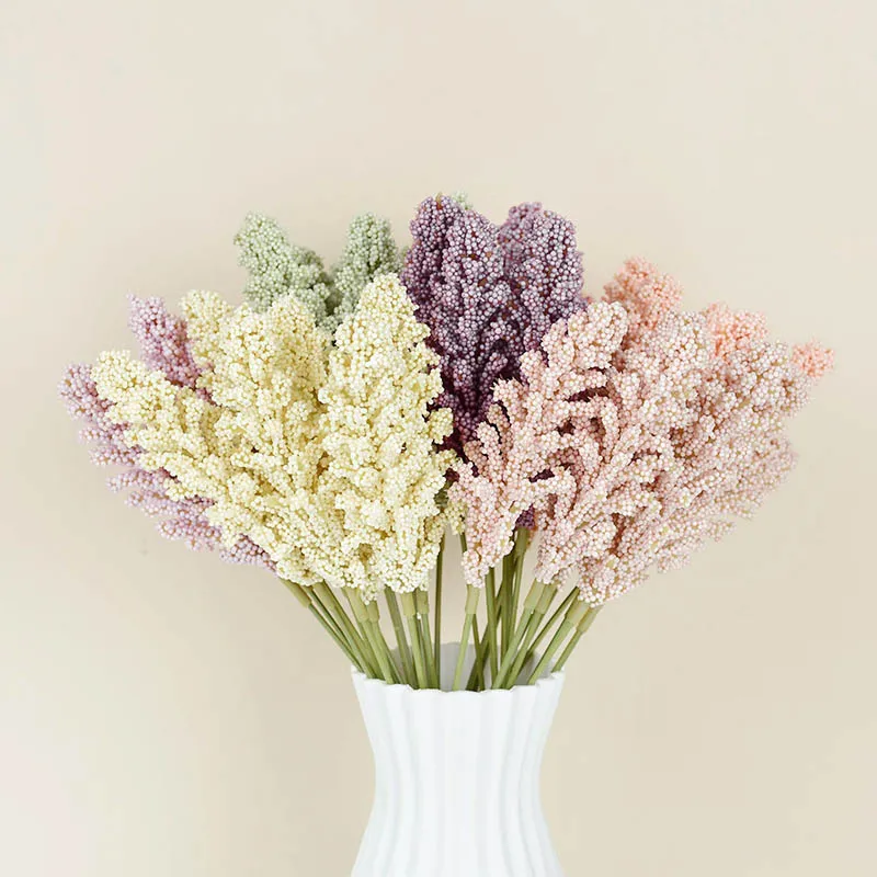 

6pcs/lot Lavender Artificial PE Flowers Vases Bouquet Fake Plant Flower for Home Wedding Party Decoration