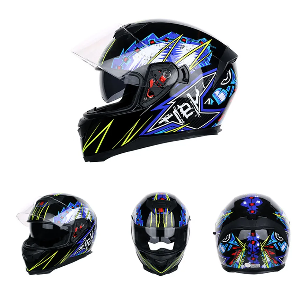 Мотоциклетный шлем с откидной крышкой модульный мотоциклетный двойными линзами