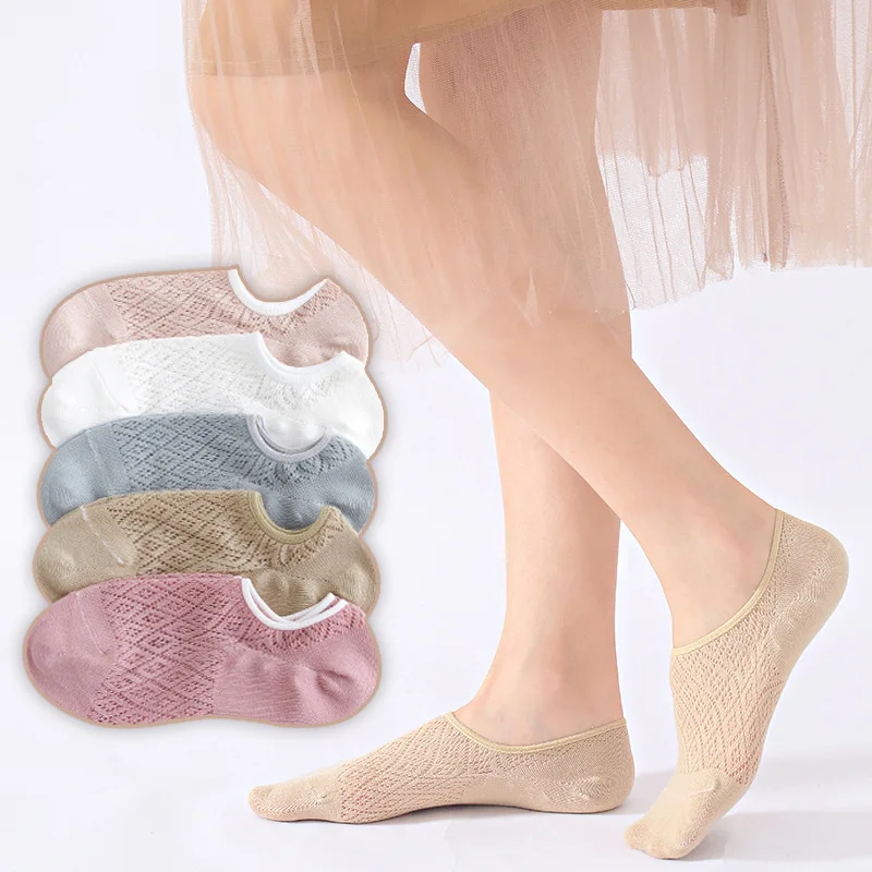 Летние женские носки 1 пара невидимых нескользящих носков ярких цветов с низким