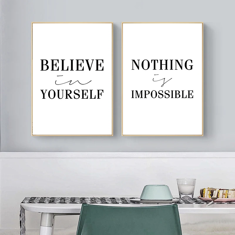 Минималистский черно-белый холст картина цитата плакат Вдохновляющие Слова на