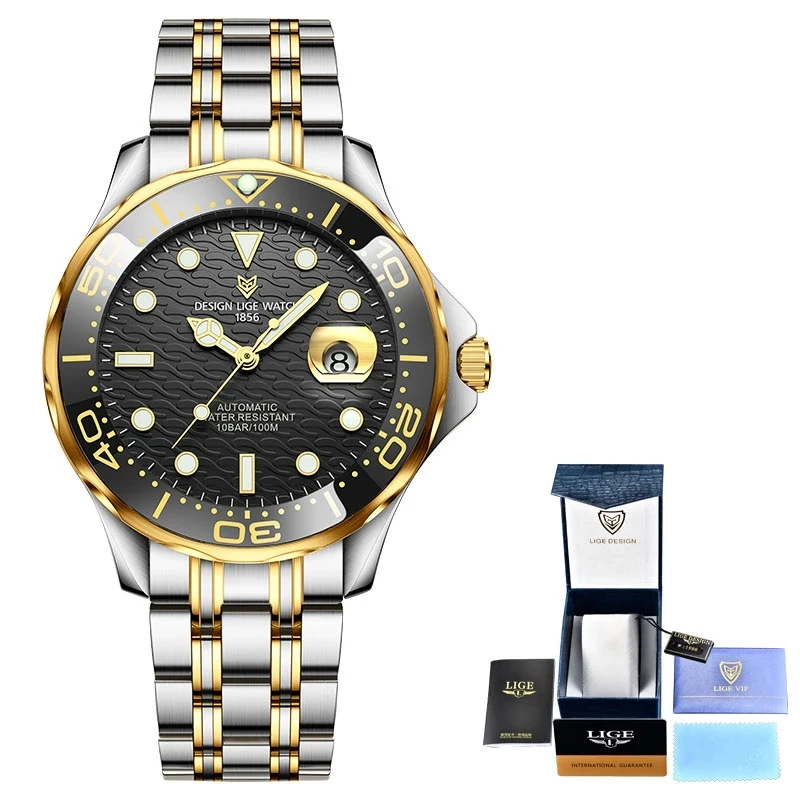 New Sport2021 Mens Mechanical Watches LIGE Top Brand Automatic Tourbillon Watch Men Waterproof Date Clock Man Diving Wristwatch