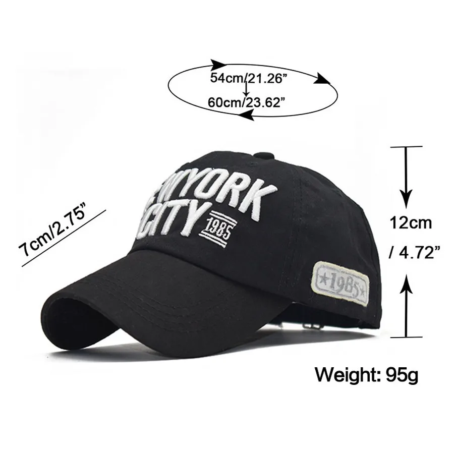 Кепка с вышивкой для мужчин и женщин хлопковая бейсболка надписью NEW YORK CITY