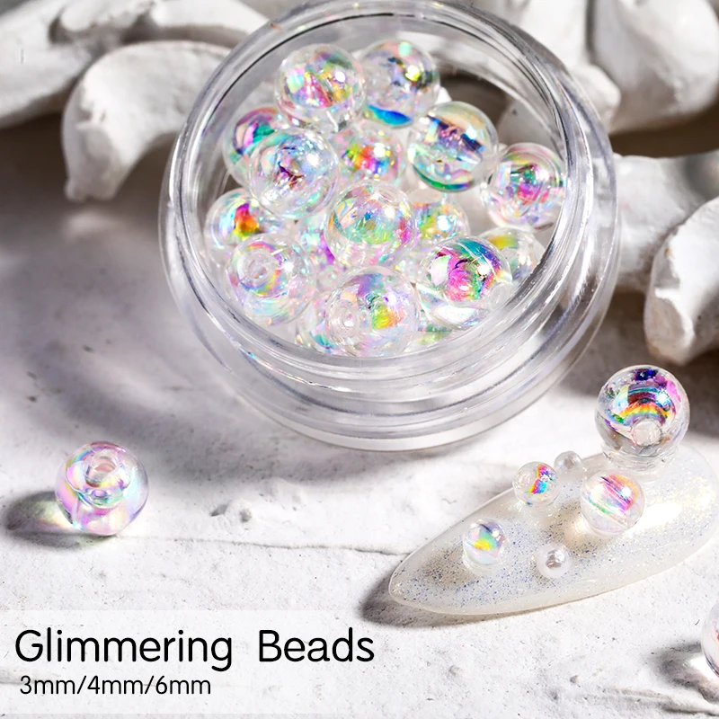 1 коробка красочных бусин для ногтей смешанного размера мерцающие Стразы УФ гель