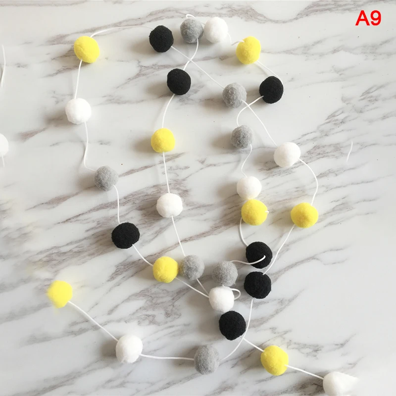 

Colorful Felt Ball String Ornament Girls Room Hair Ball Hanging Pendant For Party Decor Garland Children DIY Toys Supplies