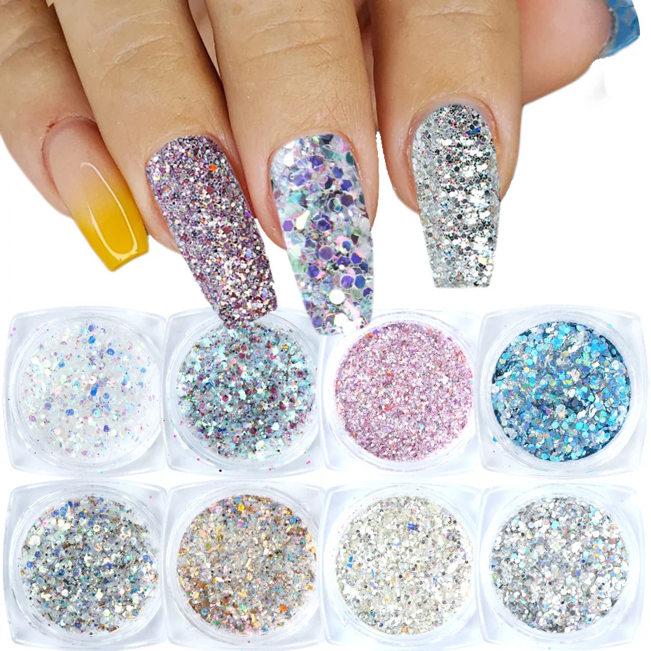 6 шт./компл. Блестки для ногтей 3D Шестигранная Русалка ногтевого дизайна