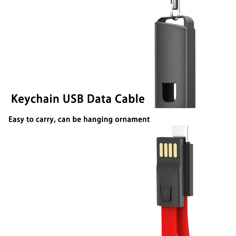2.4A портативный брелок USB кабель для быстрой зарядки для iPhone XS MAX XR Micro usb type C шнур для зарядки данных для SAMSUNG S10+ Xiaomi