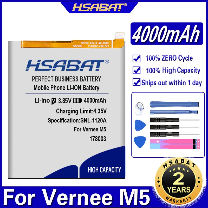 Аккумулятор HSABAT 178003 4000 мАч для аккумуляторов Vernee M5 | Мобильные телефоны и