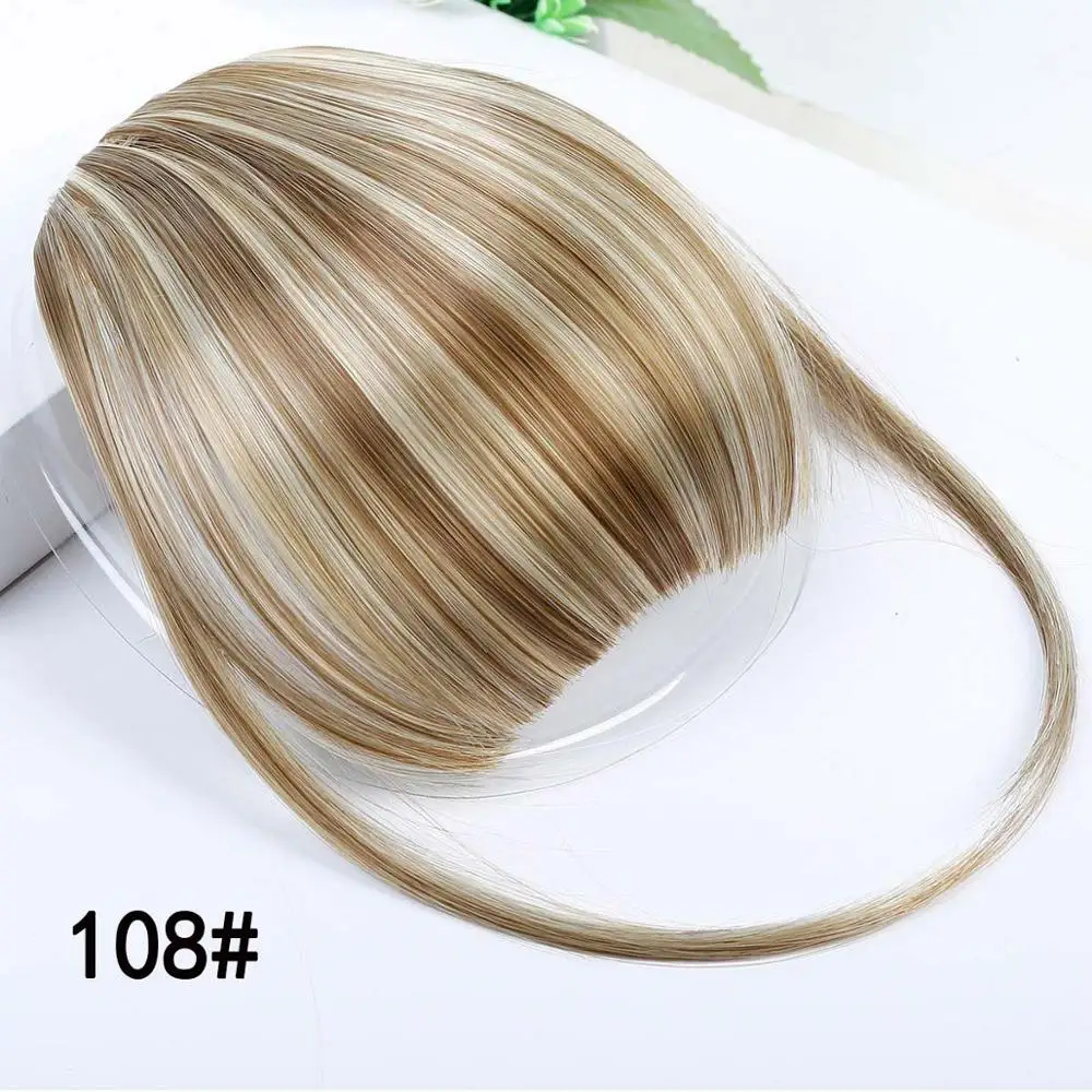 AOOSOO Synthetic bangs for white False Hair Neat Front False Fringe Thin Blunt Clip In bangs piece for Women girls - Цвет: 108
