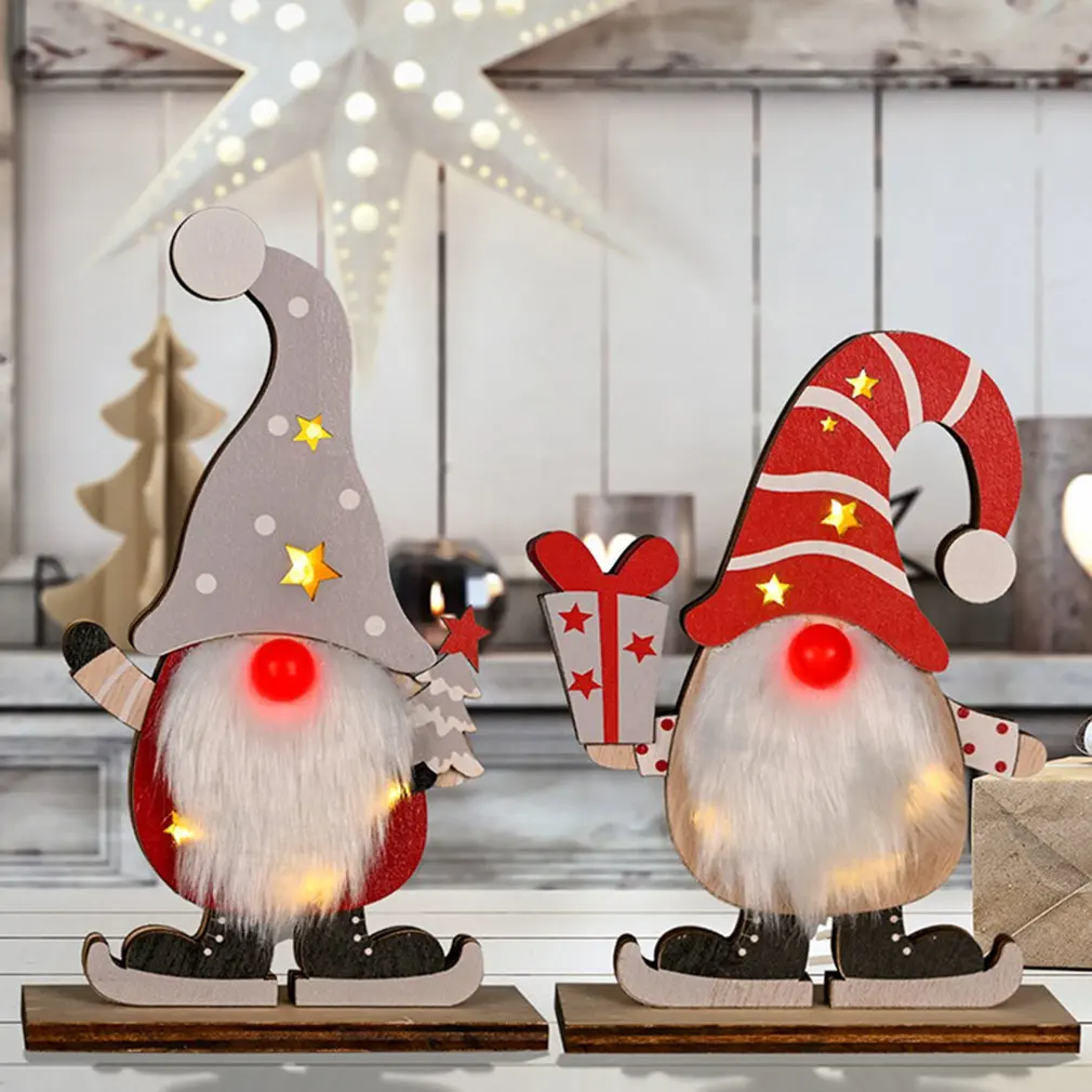 

Home Decor DIY Wooden Rudolph With Lights Christmas Ornaments Wooden Gift Wooden Rudolph Ornament Decoration For Home