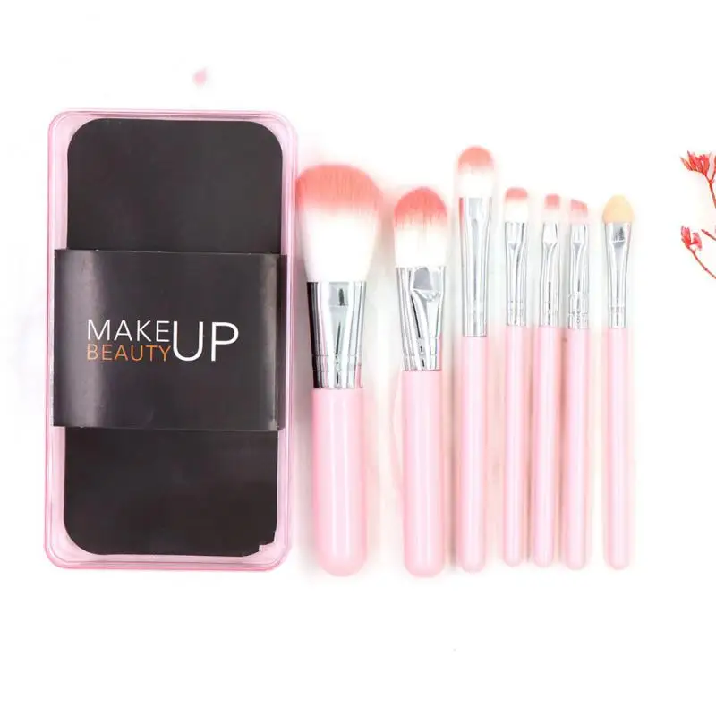 

7 Pcs/Set Professional Cosmetic Brush Sets Eyeshadow Eyebrow Face Makeup Brushes Corrugated Nylon Hair High Quality Makeup Brush