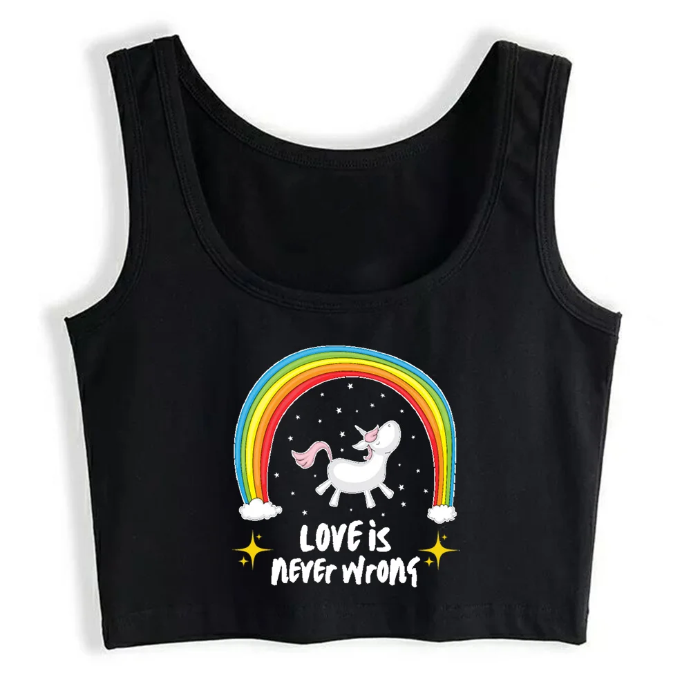 

Crop Top Women Love Is Never Wrong Lgbtqi Queer Ally Y2k Gothic Emo Harajuku Tank Top Female Clothes
