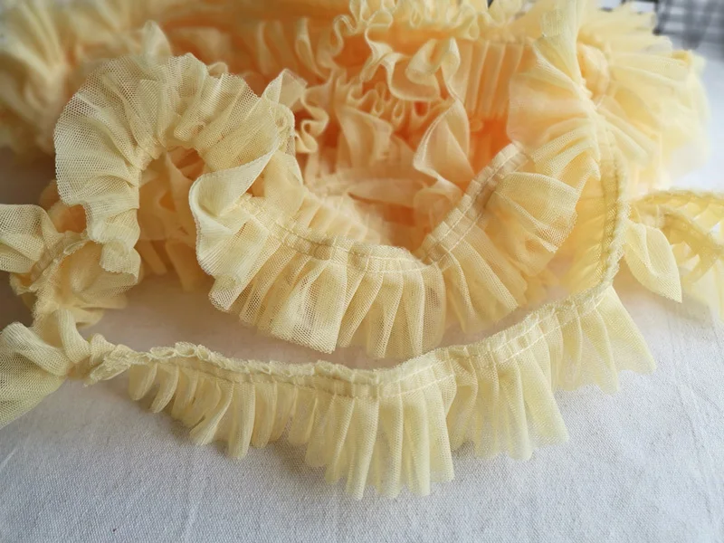 5 см широкая двухслойная плиссированная сетка 3D Кружевная аппликация из гипюра