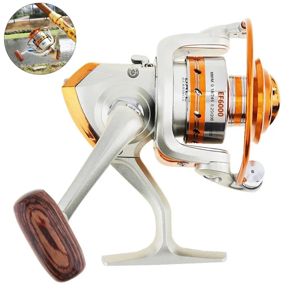 

Спиннинговые Рыболовные катушки серии 6000, 12 шарикоподшипников 5,2: 1, рыболовная катушка для соленой и пресноводной воды, спиннинг с металлической линией и чашкой