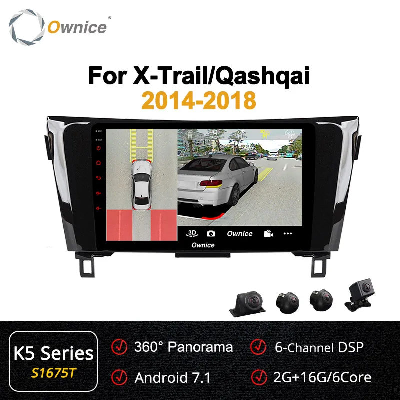 Ownice Android 9,0 автомобильный DVD мультимедийный плеер 8 ядерный k3 k5 k6 для Nissan Qashqai X-Trail- 4G DSP SPDIF gps головное устройство - Цвет: S1675 K5