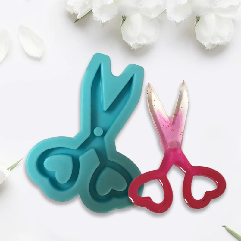 

Love Heart Mini Scissors Epoxy Resin Mold Keychain Pendant Silicone Mould DIY Crafts Jewelry Casting Tools