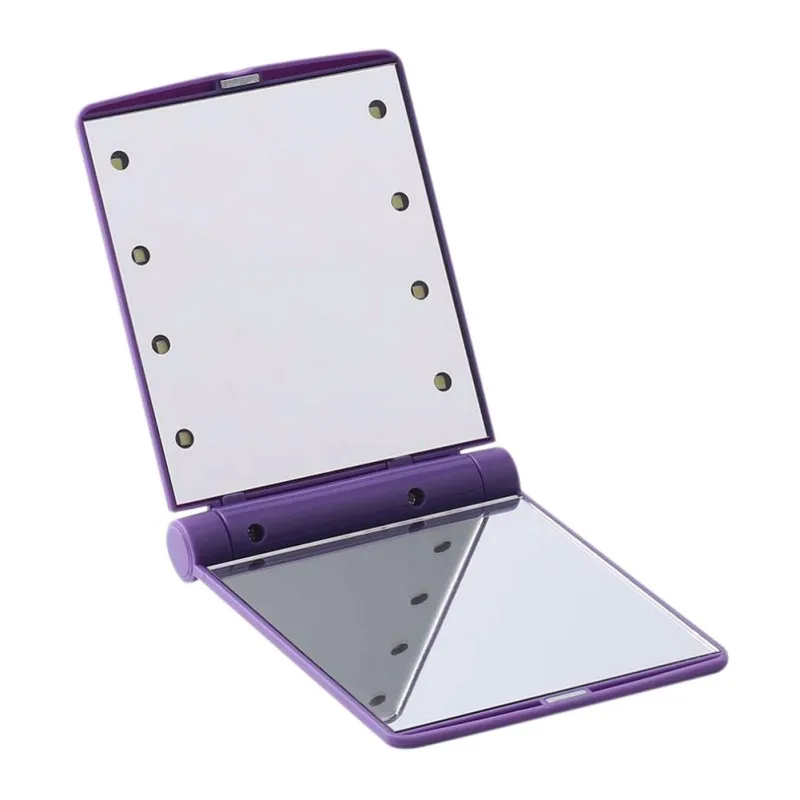 Складное светодиодное косметическое зеркало с подсветкой для макияжа 8