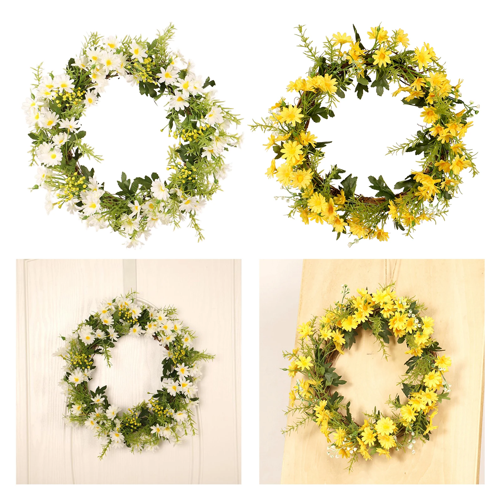 

Artificial Daisy Wreath Vintage Garland ing Ornament Door Decors