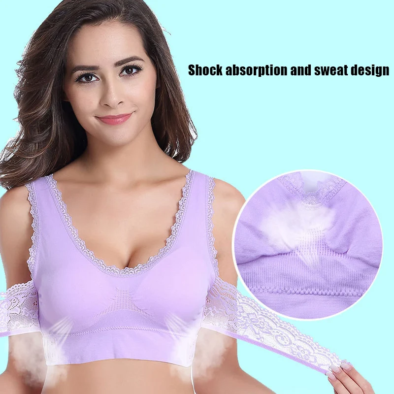 Comfy Full Support Bra Lace Bralette Solid Side Cross Brassiere Buckle for Women QL Sale | Женская одежда