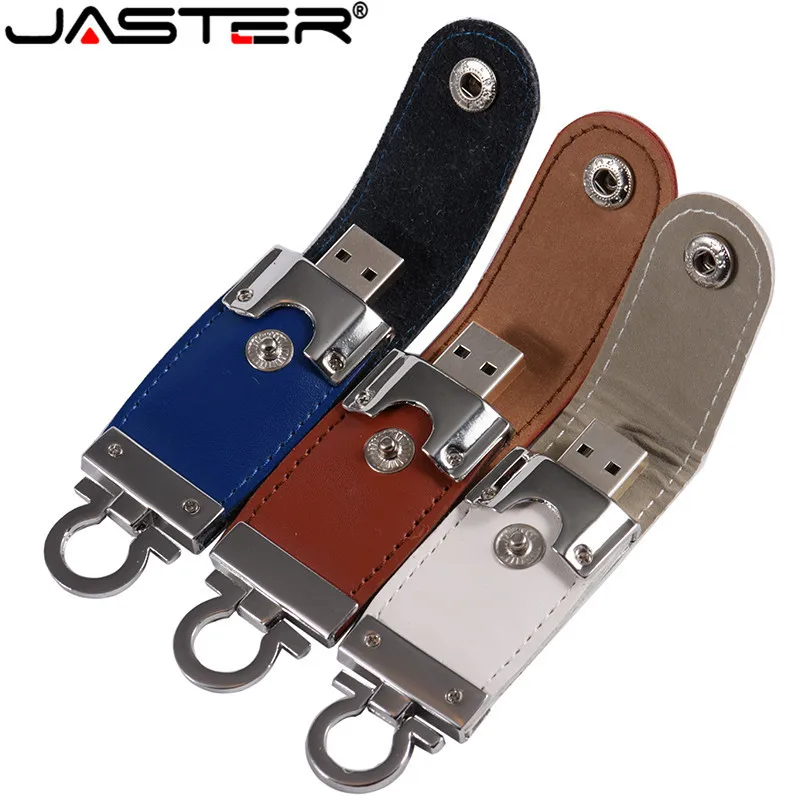JASTER USB флеш-накопитель брелок из кожи и металла Pendrive creativo 2 0 32 ГБ 16 8 4 | Компьютеры