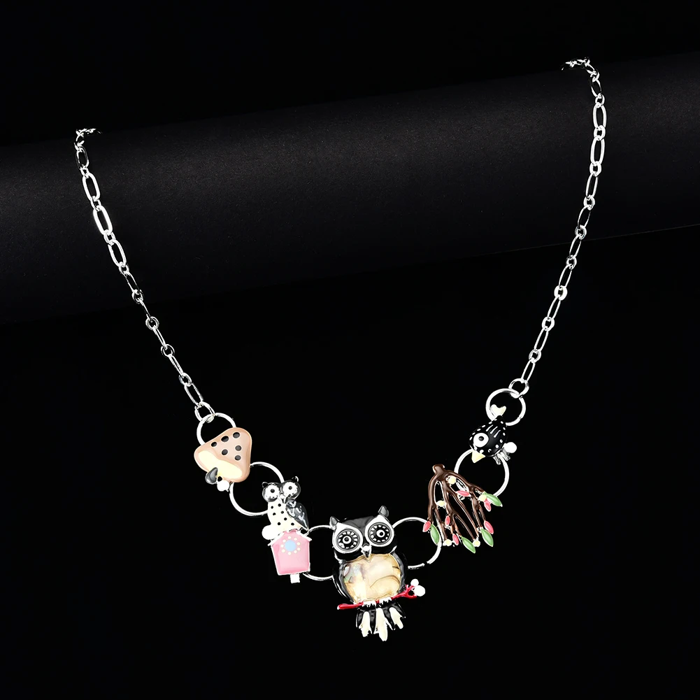 Ожерелье с совой женское эмалированное подвеской в виде птицы для девочек |