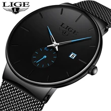 LIGE мужские часы Reloj Hombre 2019 Топ бренд класса люкс кварцевые с