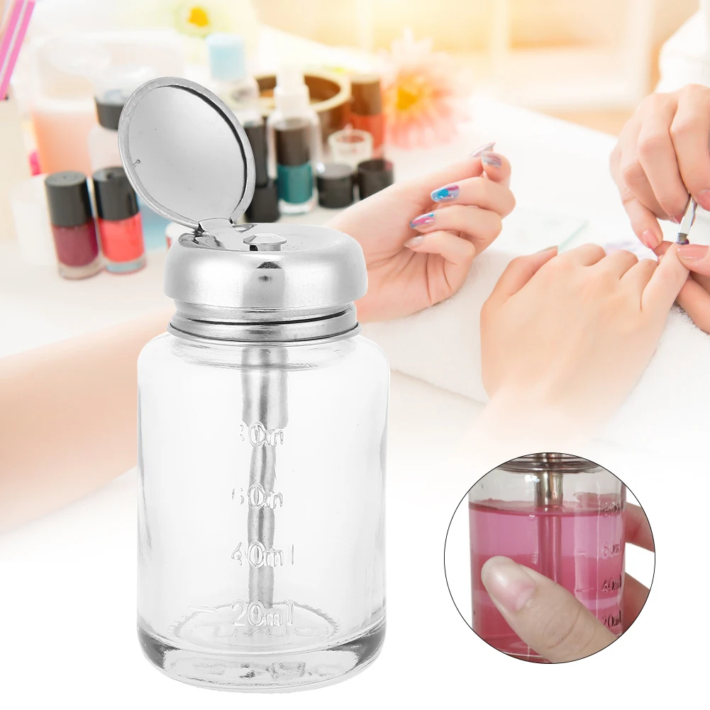 

Professional Nail Art Remover Dispenser Gel Polish Remover Empty Container Manicure Accessory(80ml )