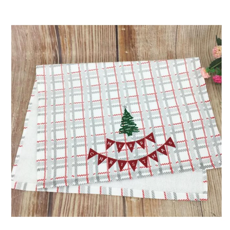 5pcs Christmas Cotton printed tea towel face cut velvet soft absorbent ceremony 70x45cm for home bathroom accessories | Дом и сад