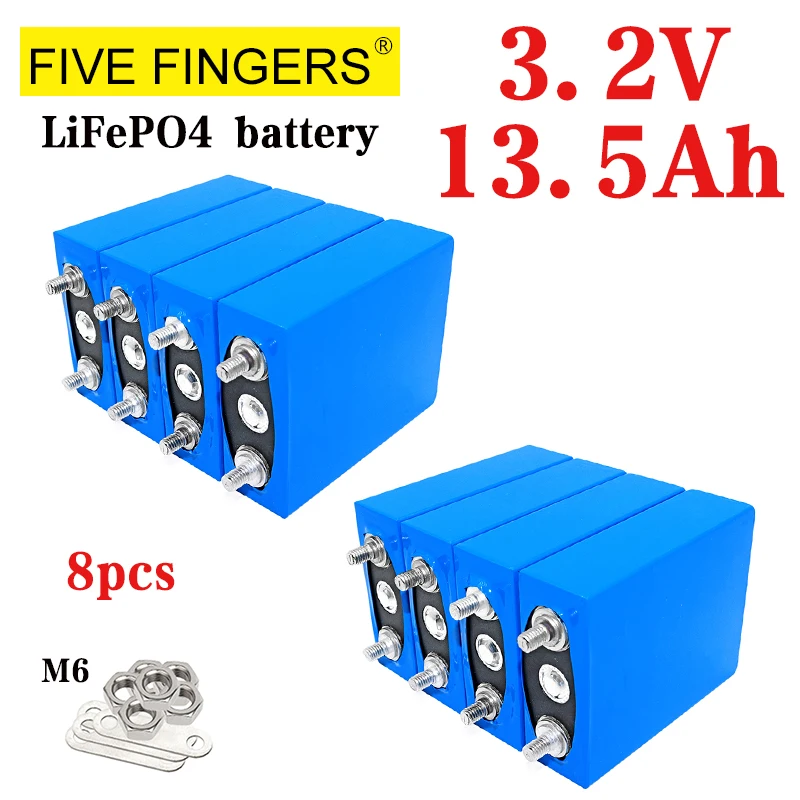 

New 3.2V 13.5Ah lifepo4 battery DIY 12V 24V ebike Motorcycle Tricycle wheelchair inverter rechargeable battery pack Add pillar