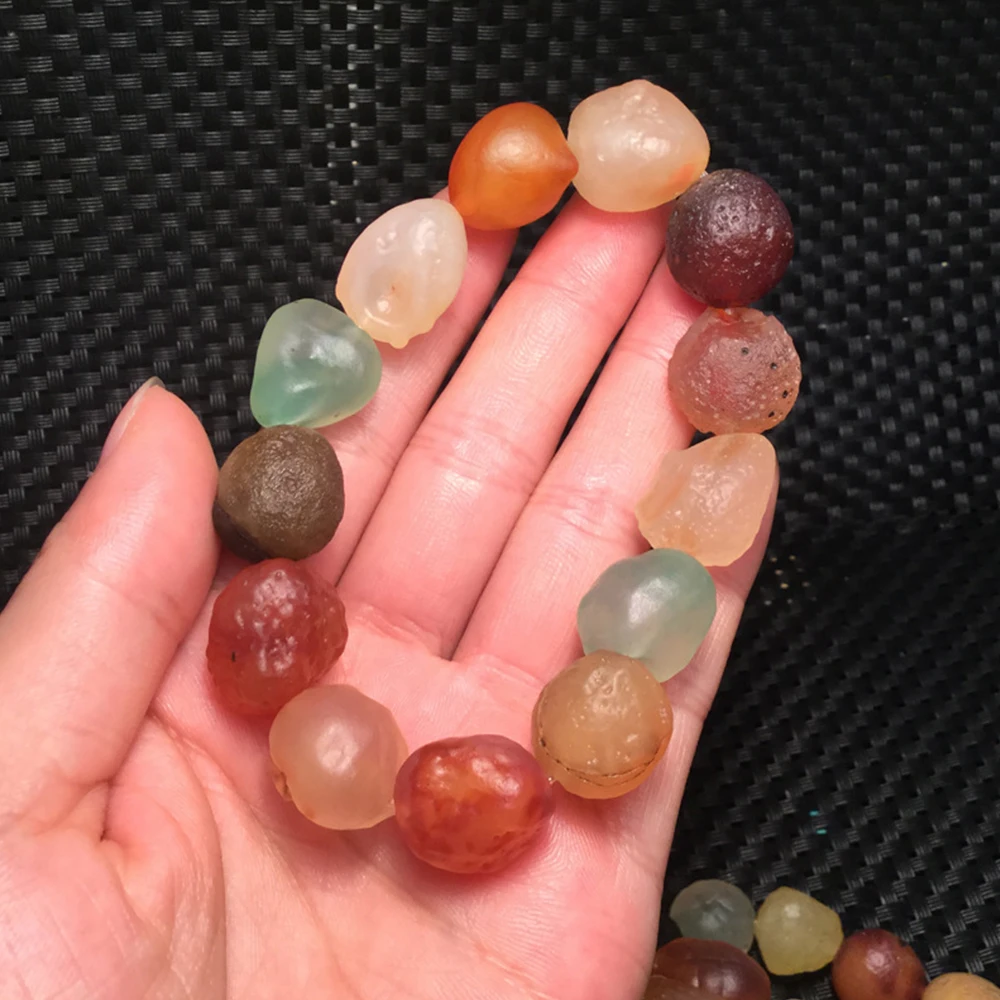 

Gobi Desert Agates Gemstones Strand Bracelet Unisex Fashion Asymmetry Beaded Bracelet Boho Jewelry Irregular Natural Stone Gift