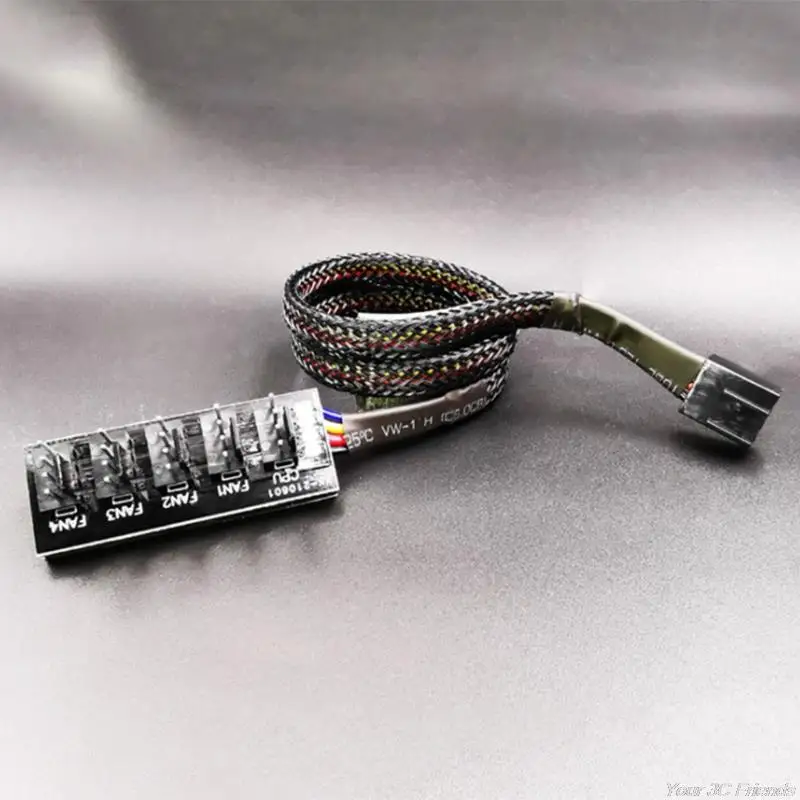 Вентилятор шасси Hub CPU Охлаждение 5 портов 4 Pin PWM контроллер несколько точек с