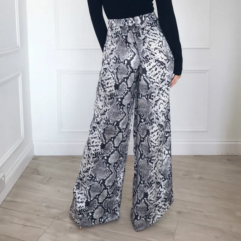 Брюки женские с леопардовым принтом и змеиным повседневные модные штаны